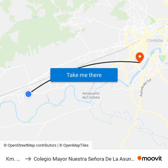 Km. 7.4 to Colegio Mayor Nuestra Señora De La Asunción map