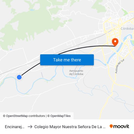 Encinarejo 3ª to Colegio Mayor Nuestra Señora De La Asunción map
