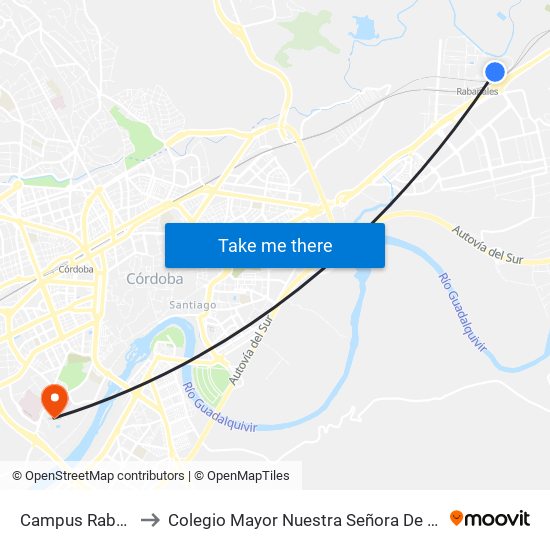 Campus Rabanales to Colegio Mayor Nuestra Señora De La Asunción map