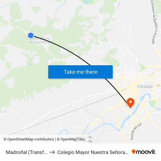Madroñal (Transformador) to Colegio Mayor Nuestra Señora De La Asunción map