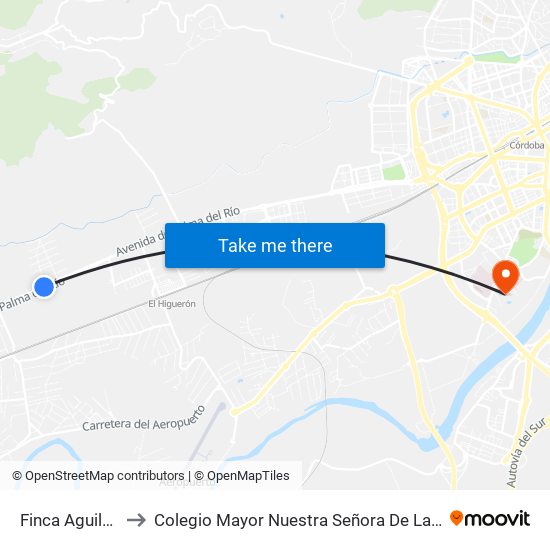Finca Aguilarejo to Colegio Mayor Nuestra Señora De La Asunción map