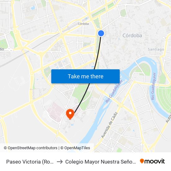 Paseo Victoria (Ronda Tejares) to Colegio Mayor Nuestra Señora De La Asunción map