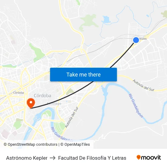 Astrónomo Kepler to Facultad De Filosofía Y Letras map