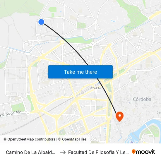 Camino De La Albaida Dc to Facultad De Filosofía Y Letras map
