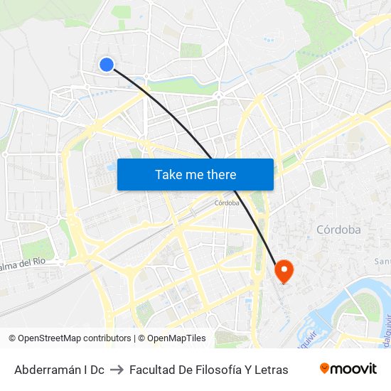 Abderramán I Dc to Facultad De Filosofía Y Letras map