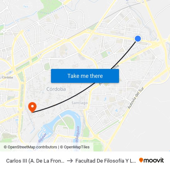 Carlos III (A. De La Frontera) to Facultad De Filosofía Y Letras map