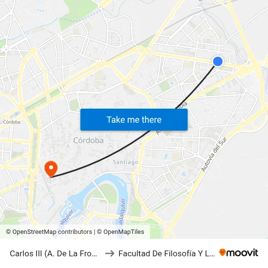 Carlos III (A. De La Frontera) to Facultad De Filosofía Y Letras map