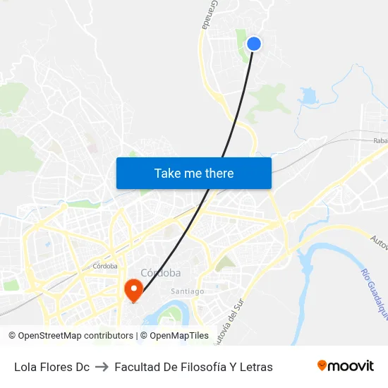 Lola Flores Dc to Facultad De Filosofía Y Letras map