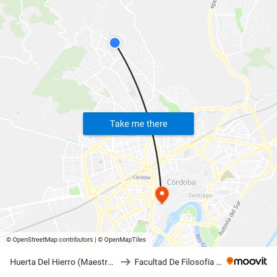 Huerta Del Hierro (Maestre Escuela) to Facultad De Filosofía Y Letras map
