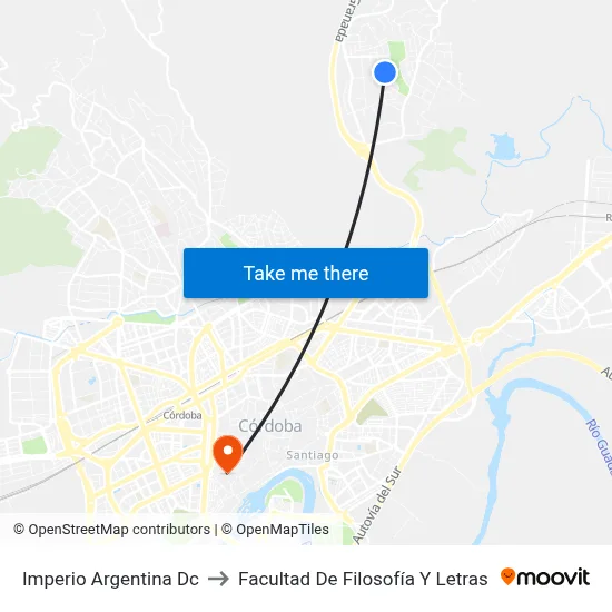 Imperio Argentina Dc to Facultad De Filosofía Y Letras map