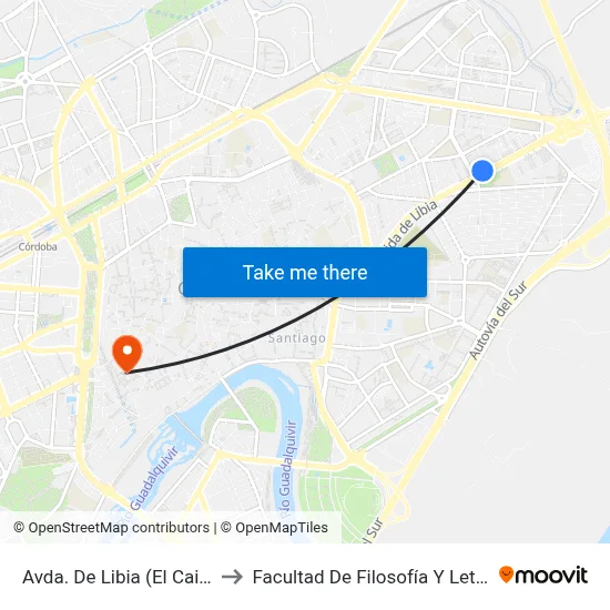 Avda. De Libia (El Cairo) to Facultad De Filosofía Y Letras map