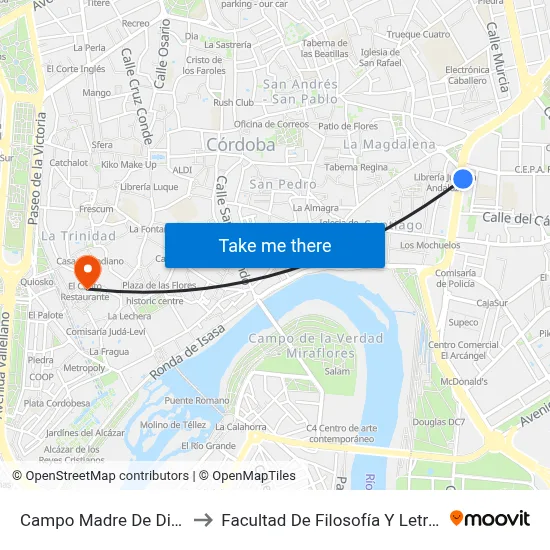Campo Madre De Dios to Facultad De Filosofía Y Letras map