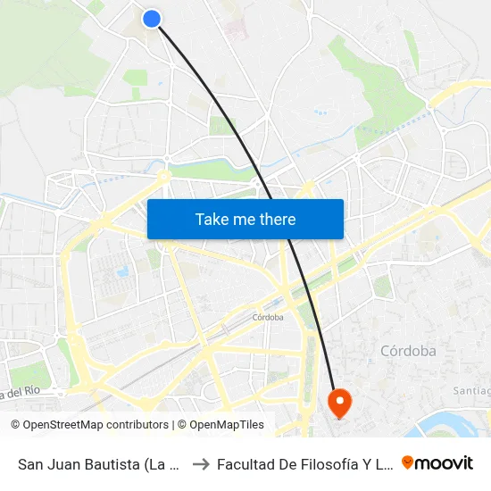 San Juan Bautista (La Salle) to Facultad De Filosofía Y Letras map