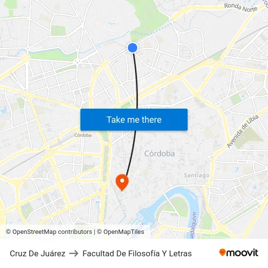 Cruz De Juárez to Facultad De Filosofía Y Letras map
