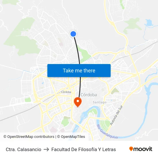 Ctra. Calasancio to Facultad De Filosofía Y Letras map