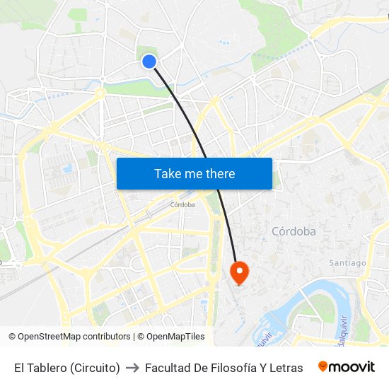 El Tablero (Circuito) to Facultad De Filosofía Y Letras map