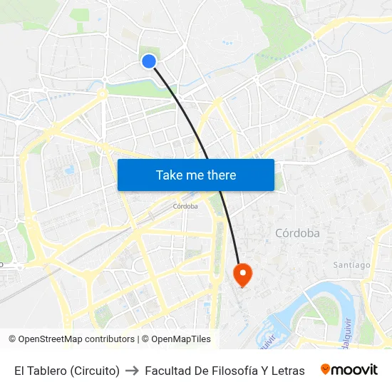 El Tablero (Circuito) to Facultad De Filosofía Y Letras map