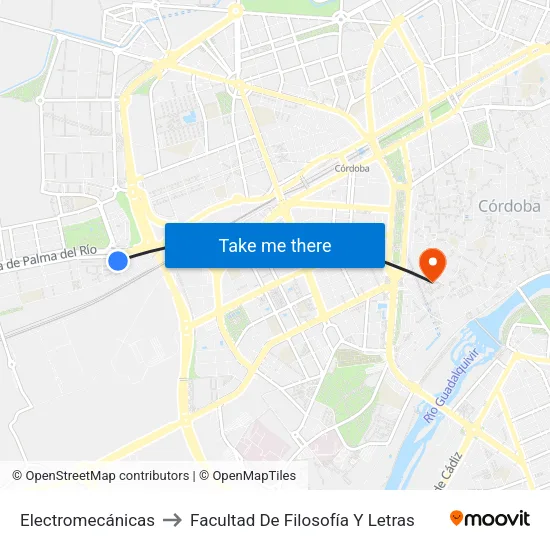 Electromecánicas to Facultad De Filosofía Y Letras map