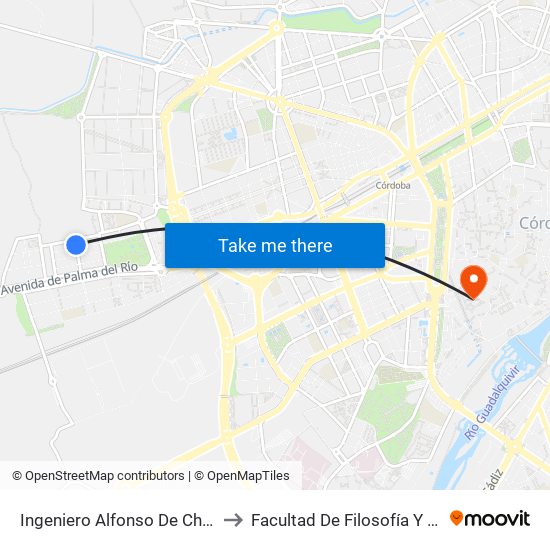 Ingeniero Alfonso De Churruca to Facultad De Filosofía Y Letras map