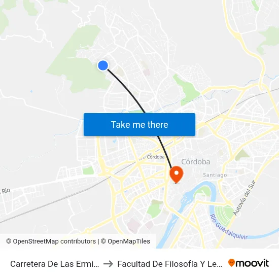 Carretera De Las Ermitas to Facultad De Filosofía Y Letras map