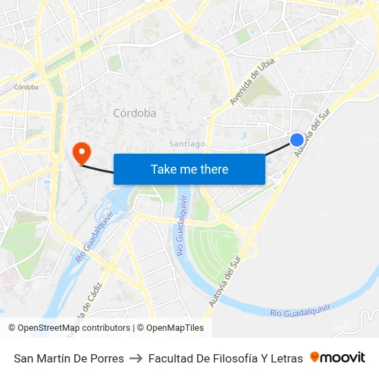 San Martín De Porres to Facultad De Filosofía Y Letras map