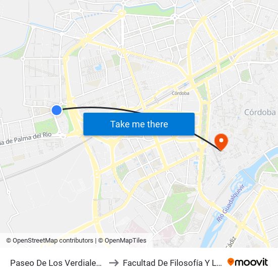 Paseo De Los Verdiales D.C. to Facultad De Filosofía Y Letras map