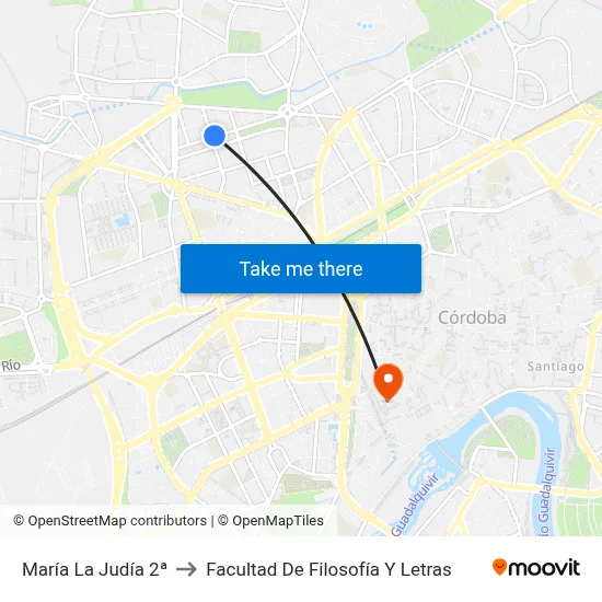 María La Judía 2ª to Facultad De Filosofía Y Letras map