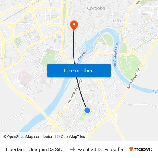 Libertador Joaquín Da Silva (Colegio) to Facultad De Filosofía Y Letras map