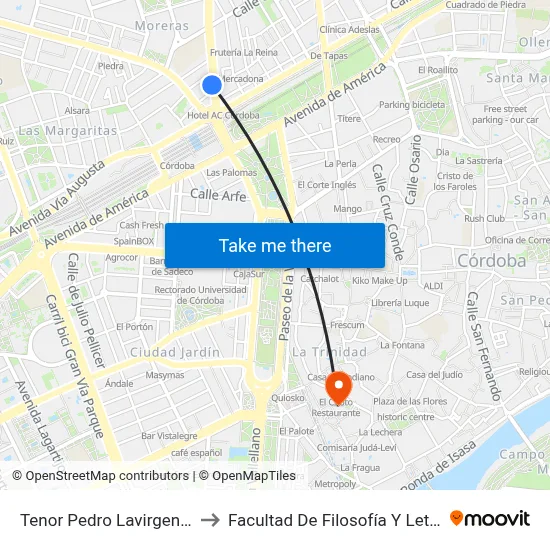 Tenor Pedro Lavirgen 2ª to Facultad De Filosofía Y Letras map