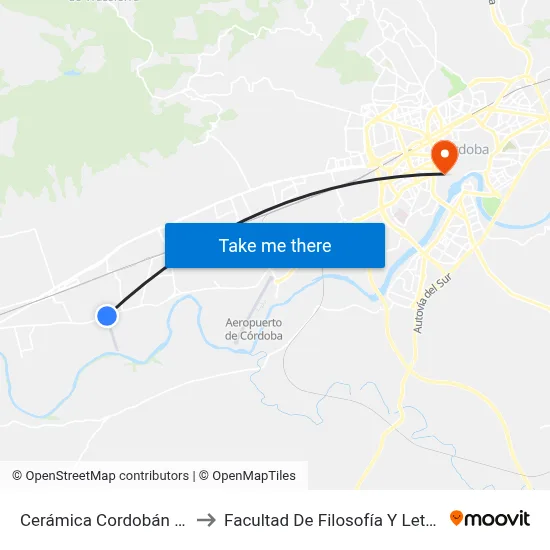 Cerámica Cordobán Dc to Facultad De Filosofía Y Letras map