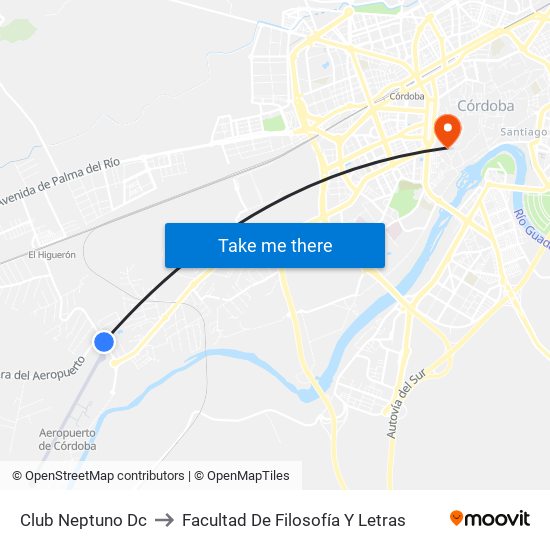 Club Neptuno Dc to Facultad De Filosofía Y Letras map
