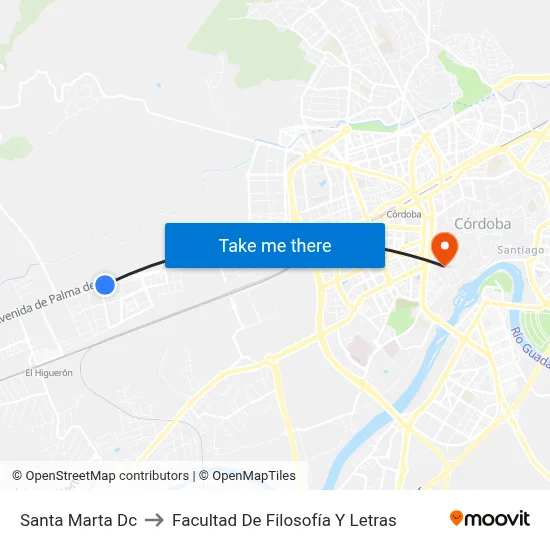 Santa Marta Dc to Facultad De Filosofía Y Letras map