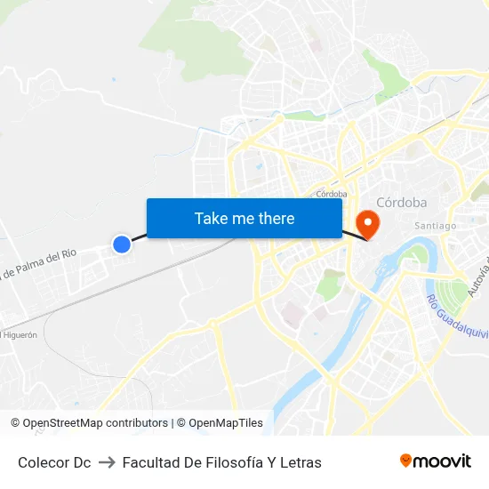 Colecor Dc to Facultad De Filosofía Y Letras map