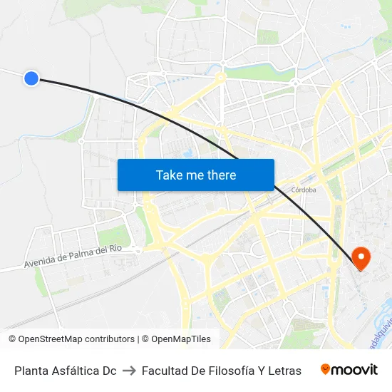 Planta Asfáltica Dc to Facultad De Filosofía Y Letras map
