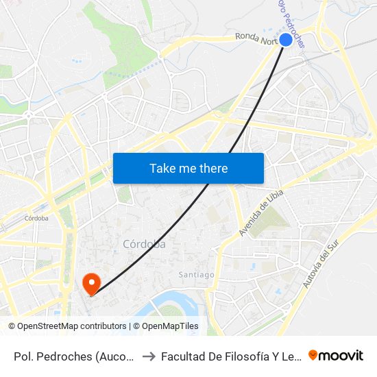 Pol. Pedroches (Aucorsa) to Facultad De Filosofía Y Letras map