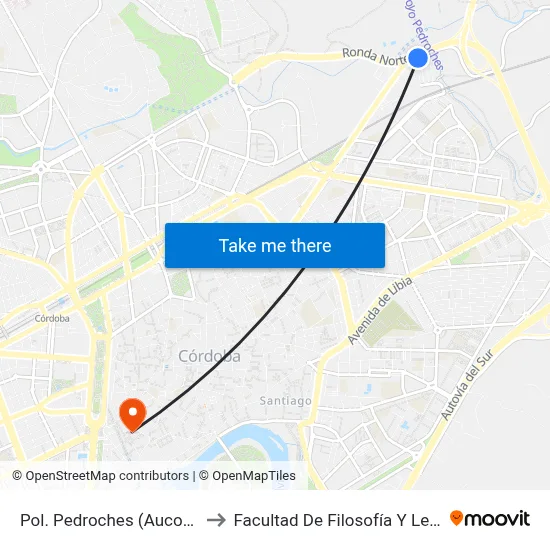 Pol. Pedroches (Aucorsa) to Facultad De Filosofía Y Letras map