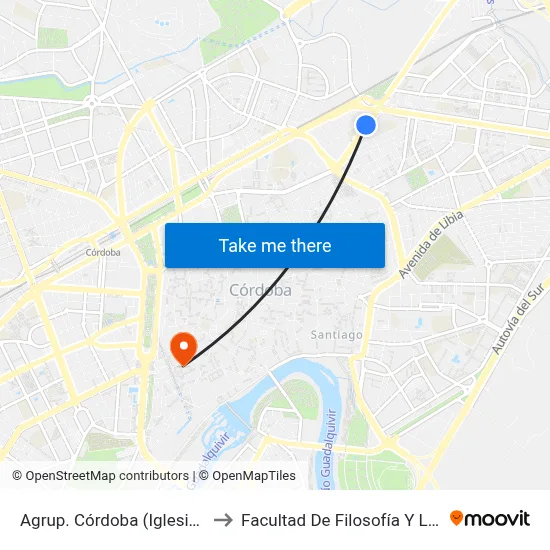 Agrup. Córdoba (Iglesia) Dc to Facultad De Filosofía Y Letras map