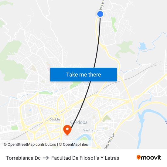 Torreblanca Dc to Facultad De Filosofía Y Letras map