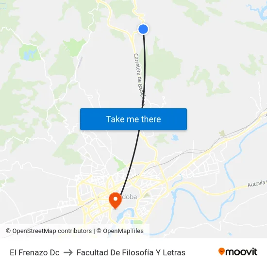 El Frenazo Dc to Facultad De Filosofía Y Letras map