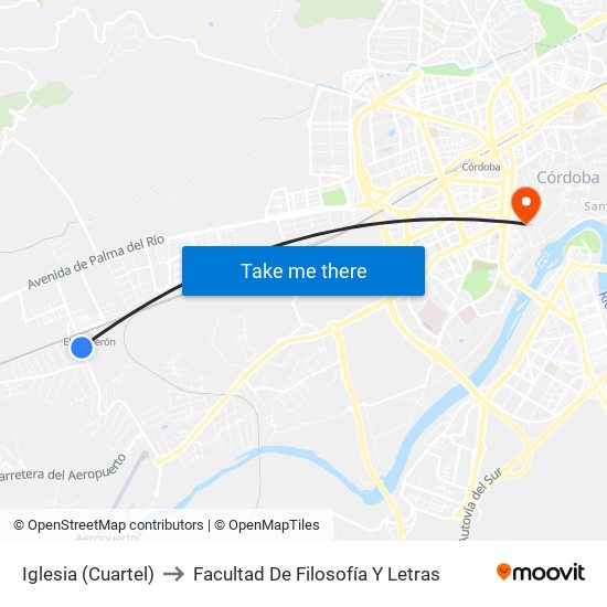 Iglesia (Cuartel) to Facultad De Filosofía Y Letras map
