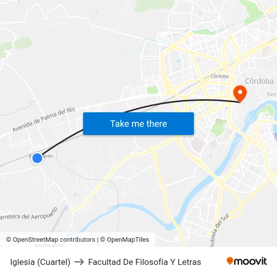 Iglesia (Cuartel) to Facultad De Filosofía Y Letras map