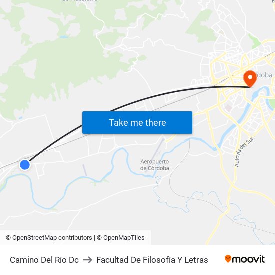 Camino Del Río Dc to Facultad De Filosofía Y Letras map