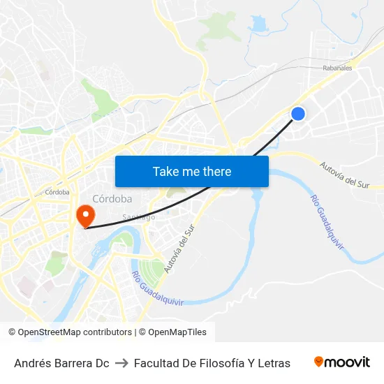 Andrés Barrera Dc to Facultad De Filosofía Y Letras map