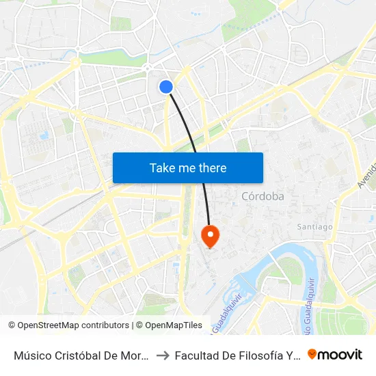 Músico Cristóbal De Morales Dc to Facultad De Filosofía Y Letras map