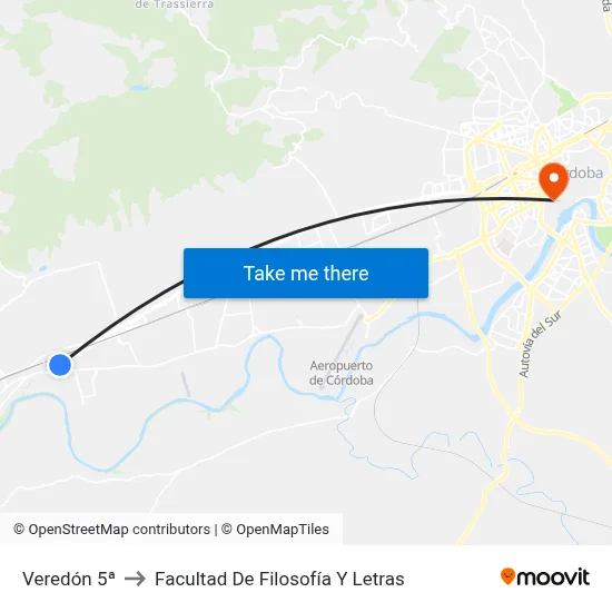 Veredón 5ª to Facultad De Filosofía Y Letras map