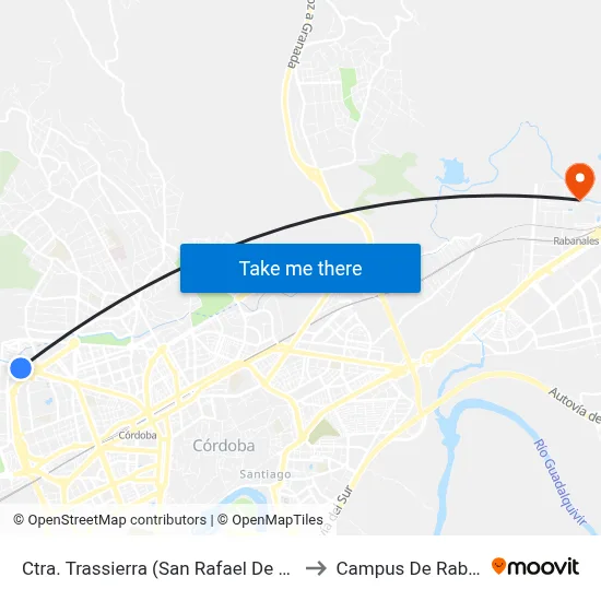 Ctra. Trassierra (San Rafael De La Albaida) to Campus De Rabanales map