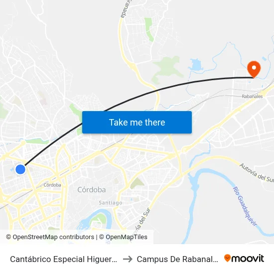 Cantábrico Especial Higuerón to Campus De Rabanales map