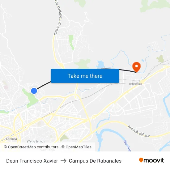 Dean Francisco Xavier to Campus De Rabanales map
