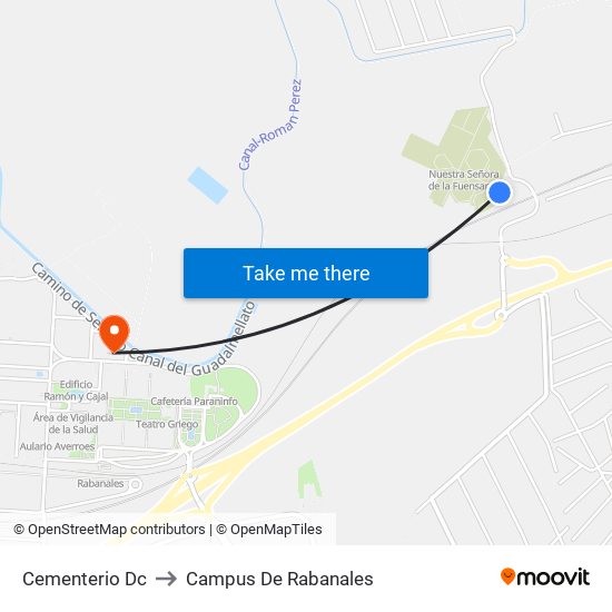 Cementerio Dc to Campus De Rabanales map