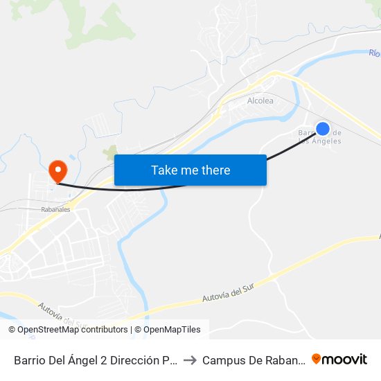 Barrio Del Ángel 2 Dirección Prisión to Campus De Rabanales map